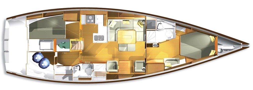 Xc-45 with 2 cabin and workshop Layout © X-Yachts . http://www.x-yachts.com